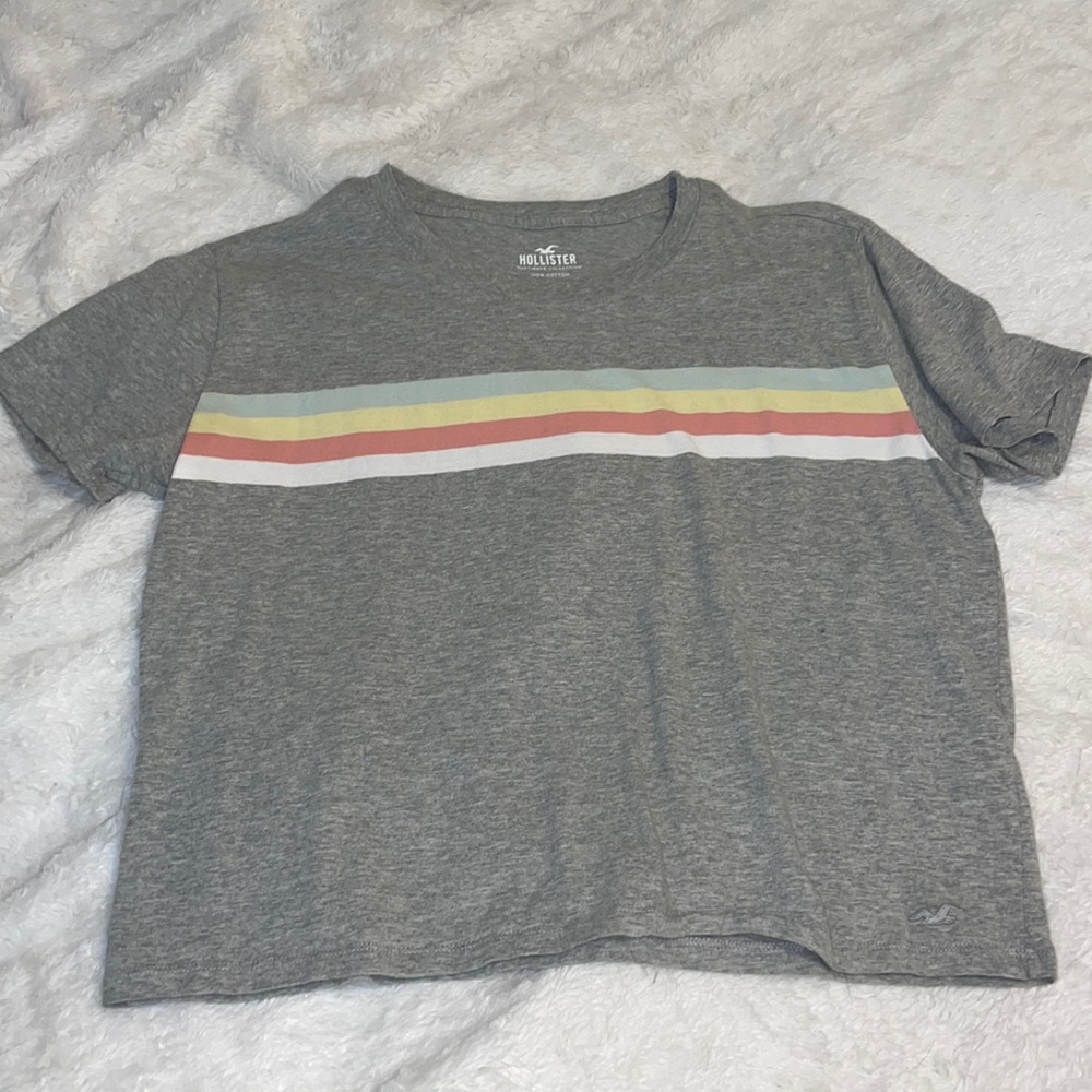 Hollister striped grey shirt